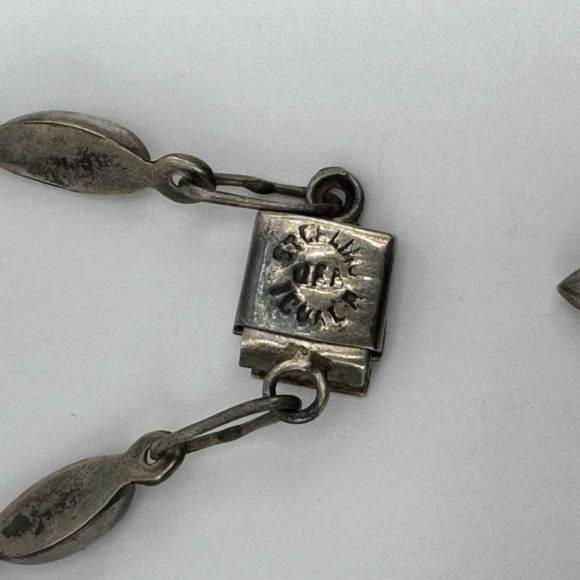 RARE (Entire Full Set) 1960s Taxco Sterling Silver and Blue Glass Jewelry Marked - Picture 10 of 15